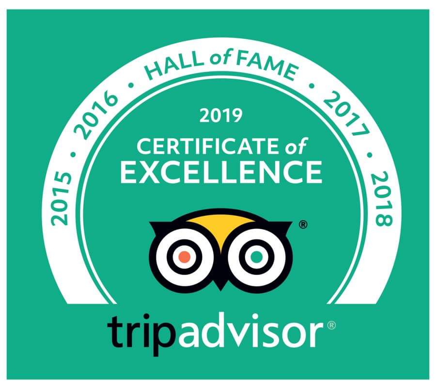 2019 TripAdvisor 5 years of excellent reviews for Percy Tours, Hermanus, Cape Town, South Africa